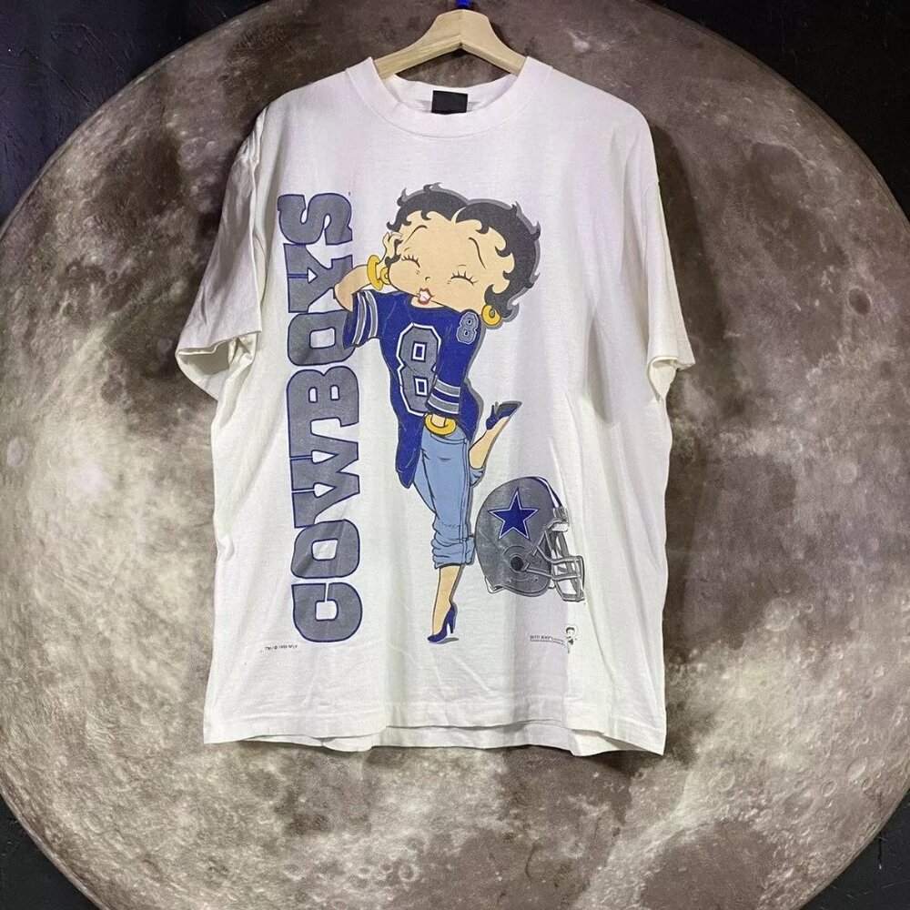 Remake NFL Dallas Cowboys Betty Boop Graphic short sleeve T shirt